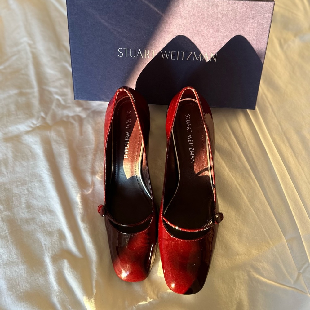 Stuart Weitzman Burgundy Patent Leather Pumps